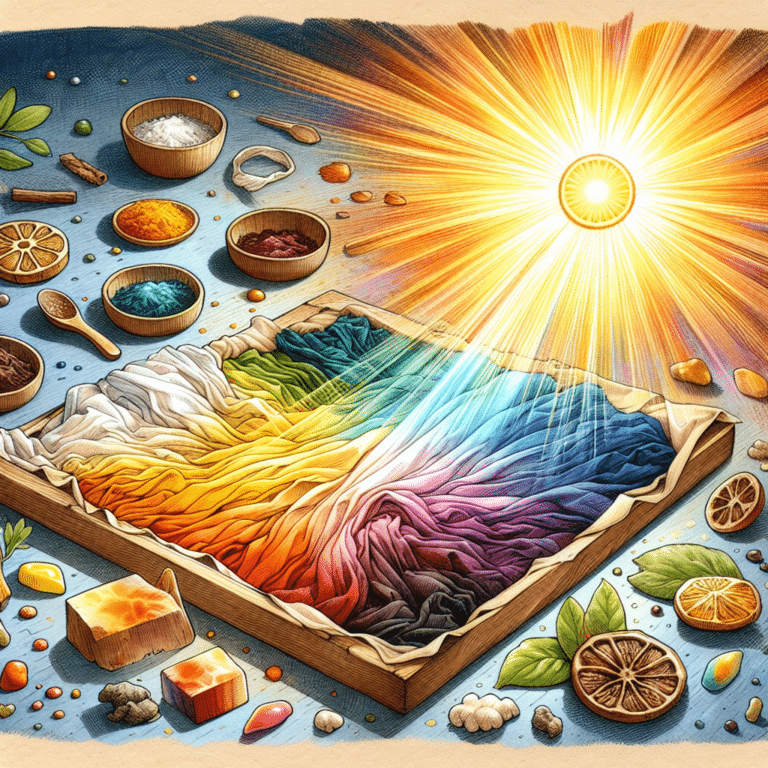 Using sunlight to enhance natural dye colors